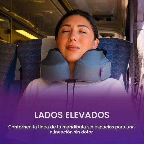 Vista 7 de Cabeau Evolution S3 Almohada de viaje – Se sujeta al asiento del avión – Asegura que tu cabeza no se caiga hacia adelante – Relájate con espuma