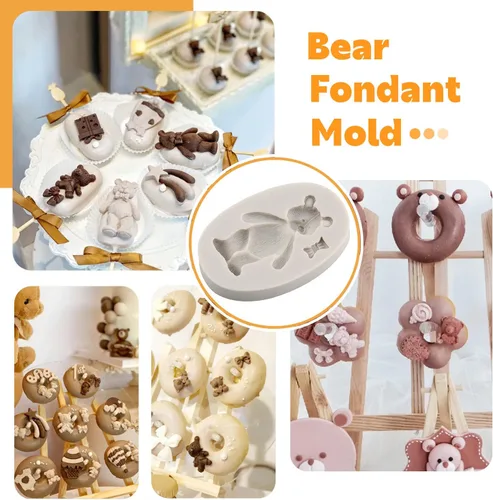 Vista 4 de Sijiangmold Molde de fondant de perlas 3D, molde de silicona para fondant, bolas de perlas semiesferas, moldes de chocolate para decoración