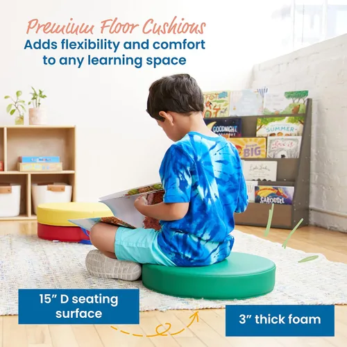 Vista 3 de ECR4Kids SoftZone Carry Me - Cojines de piso para asientos flexibles de aula, espuma de 3 pulgadas