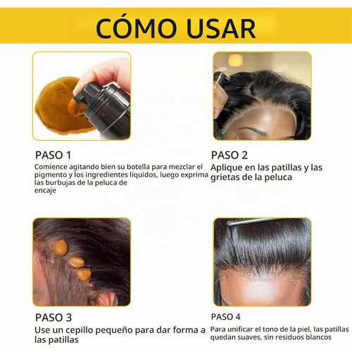 Vista 6 de Mousse de Tinte para Encaje de Pelo Fundido, 6.8 fl oz Mousse de Tinte para Encaje para Mujeres, Pelucas de Encaje, Toupees y Piezas de Cabello