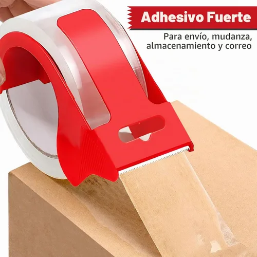 Vista 7 de Cinta de embalaje transparente resistente con dispensador, 2 rollos de cinta de envío fuerte y duradera, cinta de embalaje de 1.88 pulgadas x 55