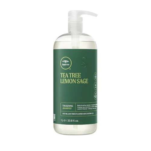 Vista 5 de Tea Tree Champú espesante de salvia limón, construye cuerpo + aumenta el volumen, para cabello fino