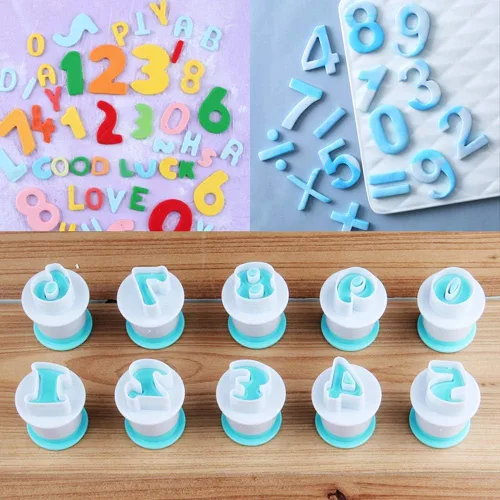 Vista 7 de BENBO - Juego de moldes para tartas con números de letras del alfabeto, 36 piezas para fondant, azúcar, manualidades, sello de galletas, impresión