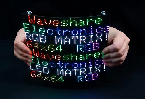Vista 9 de Panel de matriz LED RGB 64 × 32, 2048 píxeles DOTS de 0.118 in de paso, compatible con Arduino/Raspberry Pi Pico/ESP32, permite mostrar texto