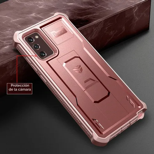 Vista 7 de Dexnor Funda para Samsung Galaxy Note 20 5G, [Protector de pantalla y soporte integrados] Protección de grado militar resistente a prueba de golpes