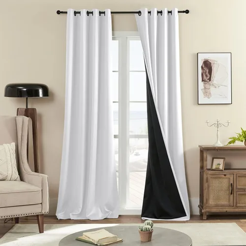 Vista 24 de Rutterllow - Cortinas 100% opacas, paneles de cortina con ojales, aislamiento térmico y bloqueo de luz para habitación y sala de estar