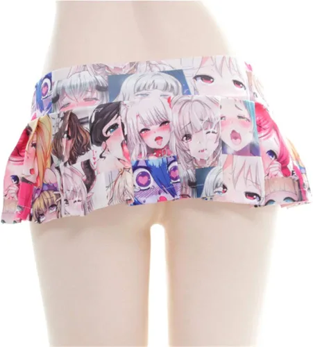 Vista 8 de Lichma - Falda plisada para mujer, sexy, para colegiales, japonesa, con estampado anime, ropa de dormir