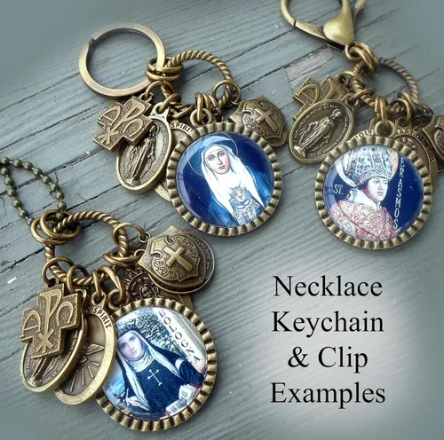 Vista 3 de St. Oscar Romero Keychain, Necklace or Clip, Patron Saint, Catholic Confirmation Gift