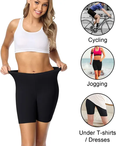 Vista 6 de wirarpa Ropa interior de algodón antirozaduras para mujer, pantalones cortos de pierna larga, paquete de 3