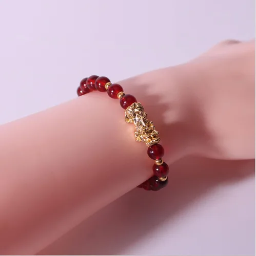 Vista 4 de ZMANYIJEW Paquete de 8 pulseras de Feng Shui Pixiu Fortune con cuentas de moda, coloridas para hombres y mujeres, pulseras de buena suerte, Sin