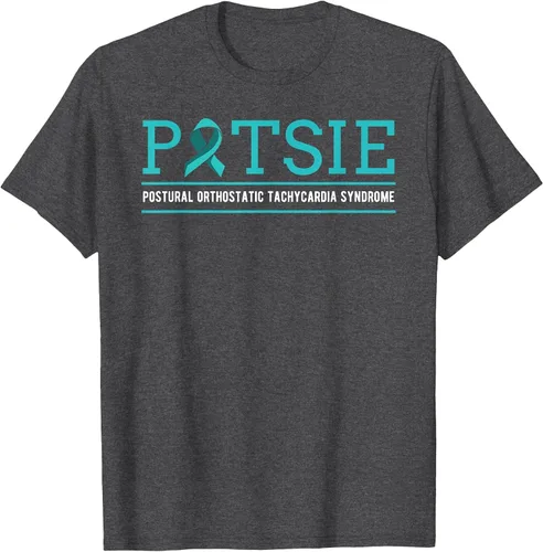 Vista 52 de POTS Dysautonomia Turquoise Ribbon Autonomic Dysfunction T-Shirt Asphalt Grey