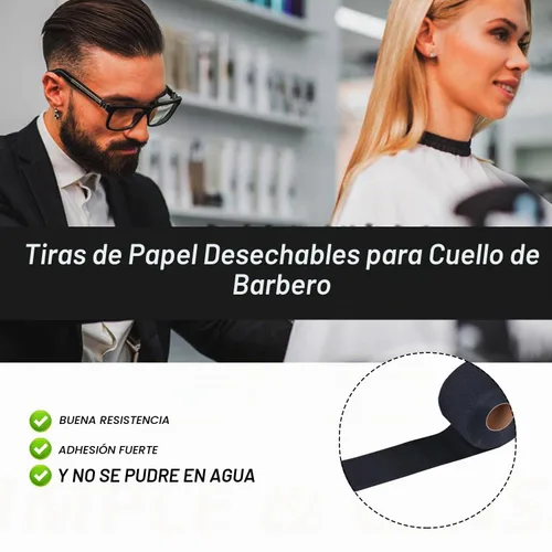 Vista 7 de Paquete de 2 tiras desechables para el cuello de peluquero de papel elástico profesional, protector para el cuello, herramienta de accesorios