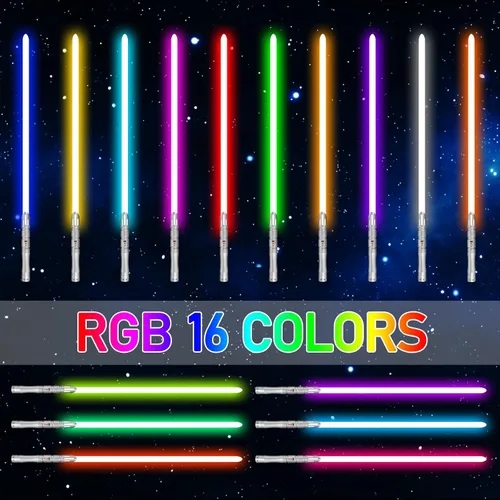 Vista 5 de ELESKOCO Dueling - Sable de luz suave y resistente, sables de luz de metal con control de movimiento con 12 fuentes de sonido, RGB 16
