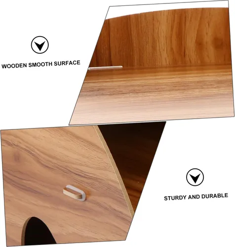 Vista 8 de Estantería de múltiples capas Soporte para libros Estante de almacenamiento de madera Soporte de archivo de papel de múltiples capas Paletas