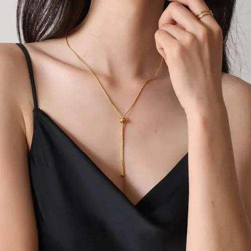 Vista 4 de Joya Love Gold Necklace For Women Trendy Necklaces Chain Necklace Dainty Choker Necklace For Women Snake Chain Necklaces Aesthetic Stainless Steel