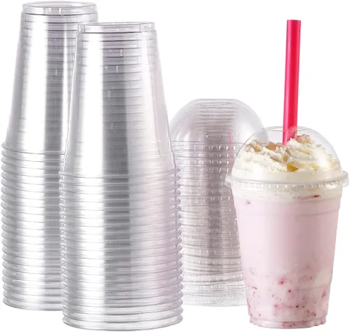 Vista 13 de FULING 100 juegos de vasos de plástico transparente de 16 onzas sin BPA, desechables