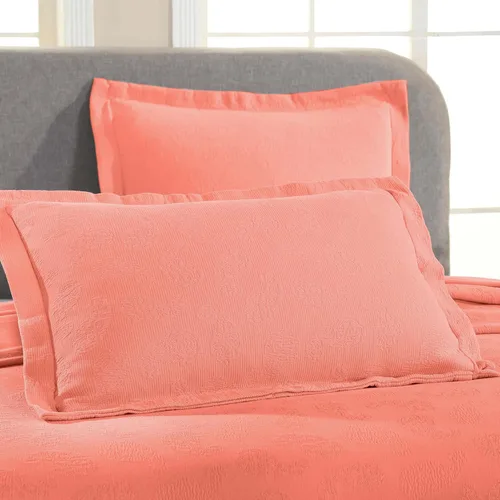 Vista 6 de Superior colcha de una plaza de jacquard y matelasse 100 % algodón de alta calidad, turquesa, individual, Coral, gemelo