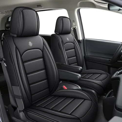 Vista 2 de JOJ Funda de asiento de automóvil para Cadillac XT6, fundas de asiento de automóvil para automóviles 2020-2026, fundas de asiento de automóvil Negro