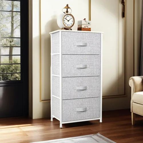 Vista 5 de [Usado] YITAHOME Cómoda con 4 cajones – Torre de almacenamiento de tela, unidad organizadora para dormitorio, sala de estar, pasillo, armarios – A