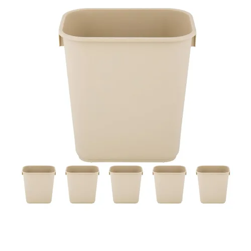 Vista 57 de Cubo de basura rectangular beige de 10 galones para restaurante, papelera comercial, papelera de plástico para oficina, cubo de basura para baño