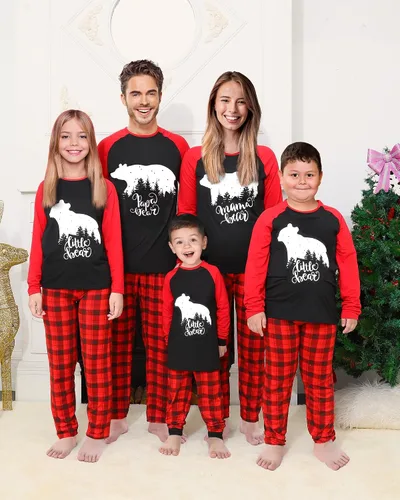 Vista 3 de Rnxrbb Pijamas de Navidad familiares a juego para parejas, mujeres, hombres y niños