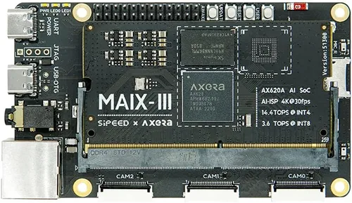Vista 3 de Sipeed M3AXPI Linux AI - Placa de desarrollo basada en AX620A Soc con Quad-Core Cortex A7 1Ghz CPU 3.6TOPs NPU 2GB LPDDR4X RAM integrada WiFi