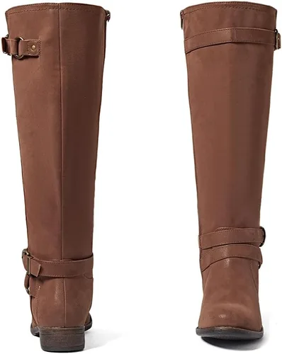 Vista 4 de Botas altas hasta la rodilla para mujer, elegantes y cómodas, con punta redonda, cierre de cremallera lateral, para otoño e invierno para mujer