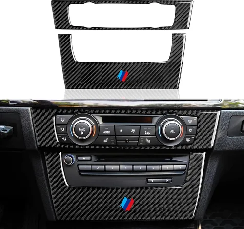 Vista 13 de Adhesivo de fibra de carbono para rejilla de aire acondicionado del panel de la consola central del coche, calcomanía decorativa compatible con BMW