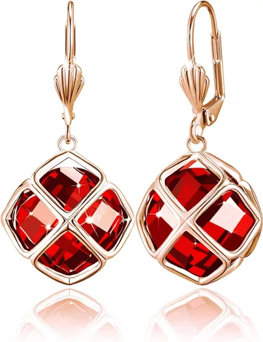 Vista 29 de Pendientes colgantes de cristal austriaco de 14MM para mujer, joyería chapada en oro de 14 quilates Apr-Diamante-Chapado en Oro de 14 K