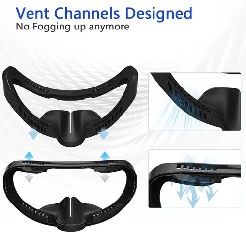 Vista 3 de Compatible with Playstation VR2 Face Bracket Replacement,VR PU Leather Facial Interface Pad Protective for PSVR2,Sweat-Proof Comfortable Face Cover
