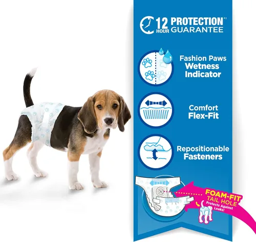 Vista 3 de Four Paws Wee-Wee - Pañales desechables para perros, medianos, 12