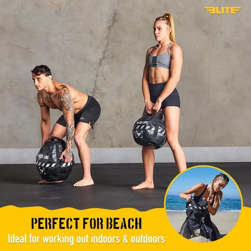 Vista 6 de Saco de arena con pesa rusa - Bolsa de pesas de arena de servicio pesado para entrenamiento cruzado, entrenamiento de fuerza, ejercicio, fitness