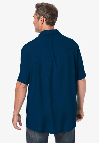 Vista 2 de KingSize Camisa de campamento sólida grande y alta para hombre