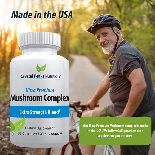 Vista 6 de Mushroom Superfood Master Blend Suplemento de cápsulas de hongos, 10 complejos de hongos y adaptógenos - Melena de león, chaga, cordyceps, extracto
