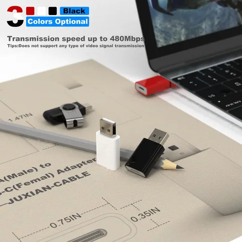 Vista 5 de LMUBOY Adaptador USB a USB-C, compatible con Apple MagSafe Watch 7/8/9/10/SE/Ultra, adaptador tipo C hembra a USB macho para iPhone 16 15 14 13 12