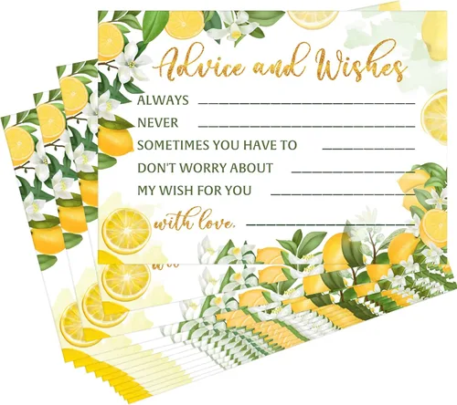 Vista 8 de Zonon 50 tarjetas de consejos y deseos, sin revestimiento, para boda, libro de visitas impreso de peso pesado para la novia y el novio, baby shower