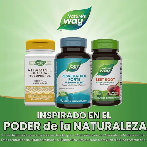 Vista 7 de Nature's Way Cápsulas blandas de Resveratrol-Forte, protege