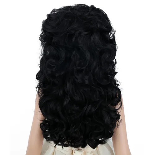 Vista 4 de PATTNIUM Pelucas vintage de colmena negra para niñas, peluca rizada negra K-negro