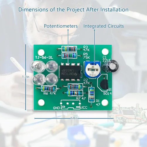 Vista 6 de EI Luz de respiración electrónica Kit de práctica de soldadura LED Kit de montaje Electrónico Kit de soldador Componente electrónico Ingeniería