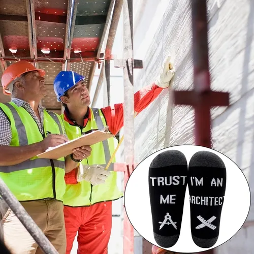 Vista 7 de MBMSO Regalos divertidos de arquitecto 2 pares de calcetines Trust Me I'm an Architect