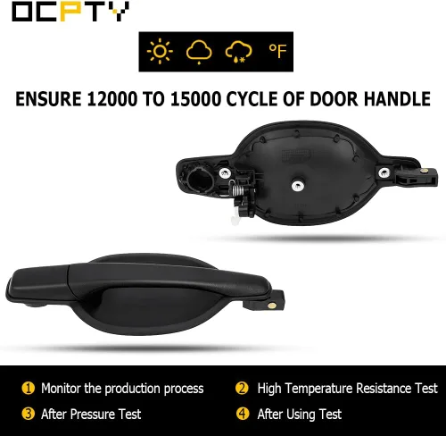 Vista 4 de OCPTY Manija de puerta exterior del pasajero trasero derecho reemplazo 2004-2011 para Mitsubishi Endeavor manija de puerta exterior textura negro