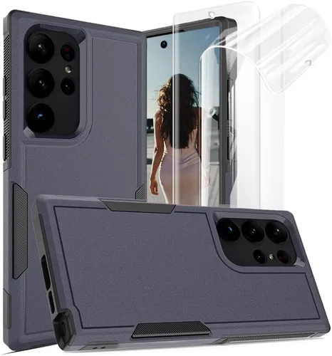 Vista 110 de Jeylly Funda para Samsung Galaxy S10 Plus S10+, ajuste delgado, doble capa, resistente, absorción de golpes, TPU con carcasa trasera de Negro