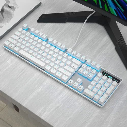 Vista 7 de MageGee Teclado Mecánico para Juegos, Teclado USB con Cable con Retroiluminación Ajustable, Nuevos Teclados Mecánicos Storm 100% Anti-ghosting