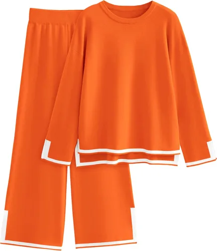 Vista 7 de Tanming - Conjunto de 2 piezas para mujer, suéter de descanso Albaricoque
