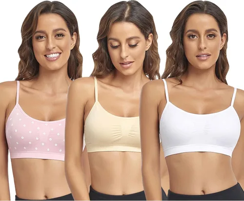 Vista 25 de Litthing Bralettes Padded for Women Cami Strap Bra Seamless Sportsbra Wireless Comfort Yoga Lightly T-Shirt Tank Tops