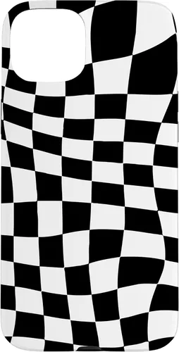 Vista 9 de Funda clásica a cuadros para iPhone 17, diseño ondulado de tablero de ajedrez en blanco y negro