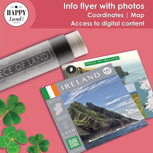 Vista 5 de happylandgifts Real Piece of Land - Irlanda Regalo inusual para familiares y amigos Certificado personalizado de propietario de tierras