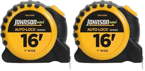 Vista 7 de Johnson Level & Tool 1804-0016 Cinta de alimentación con bloqueo automático, 16 pies, negro/amarillo, 1 cinta
