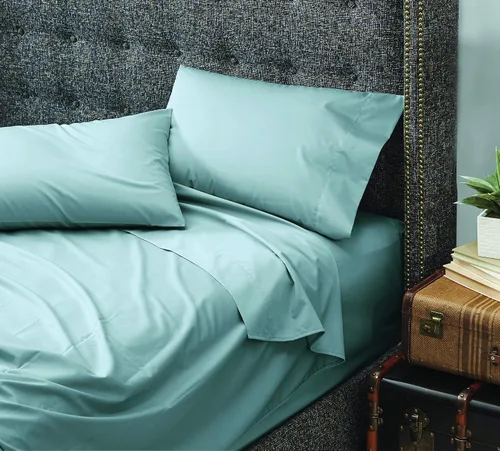 Vista 14 de Cuddledown Dreamstead - Juego de sábanas 100 % algodón, 300 hilos, tejido satinado de lujo, algodón peinado puro, suave, resistente a las arrugas
