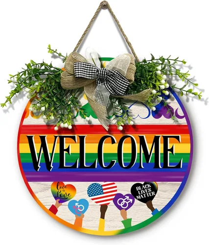 Vista 19 de Señal de puerta de maestro para aula Dacawin Señal de puerta de aula de madera para maestros Guirnalda de arco iris para puerta de aula Placa